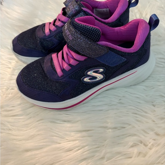 Skechers Kids' Sparkle Navy and Pink Sneakers - Picture 2 of 6